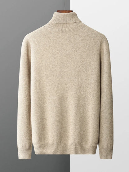 Men's Turtleneck 100% Cashmere Sweater Autumn Winter Basic Long Sleeve Pullover Cashmere Knitwear Soft Warm Comfy Clothing