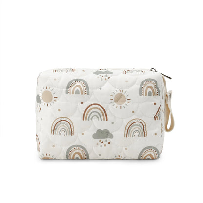 Baby Diaper Bag Waterproof Nappy Bag Reusable Wet/Dry Storage Handbag For Stroller Travel Mommy Pouch Rainbow Printed