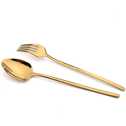 24pcs Christmas Dinnerware Set Stainless Steel Cutlery Set Gold Western Tableware Fork Knife Spoon Flatware Set Silverware Set