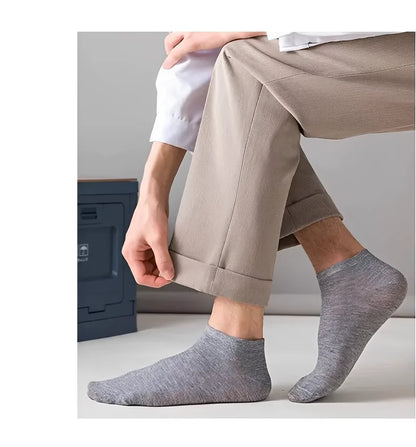 10/40 Pairs Men's Boat Socks Business Sport Sweat Absorption Mature Summer Autumn Solid Color Non Pilling Versatile Ankle Unisex