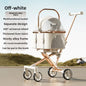 Rose Gold Pet Stroller Fashion Lightweight Foldable Detachable Carrier Bag Dog Cat Travel Cross Border Pet Stroller Dog Trolley