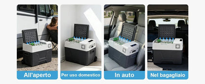 SIHAO Portable Car Refrigerator 15L 20L 30L 35L 40L 45L 50L 55L Compressor Fridge Freezer 12V 24V DC 110-240V AC Dual Use Vehicle Home for Camping Travel Outdoor