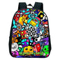 16 Inch Angry Geometry Dash Backpack Boys Girls Bookbag Cartoon Game Kids Kindergarten School Bags Toddler Childcare Backpack
