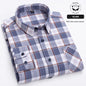 Pure Cotton Men's Plaid Shirt Long Sleeve Regular Fit Men Casual Oversized Shirt Leisure Autumn Male Blouse New Plus Size
