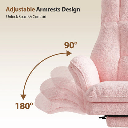 Pet Friendly Ergonomic Office Chair with Armrests, Cat Side Seat 360° Swivel Reclining Desk Chair for Cat Owners Furry Companion Work Chair with Footrest