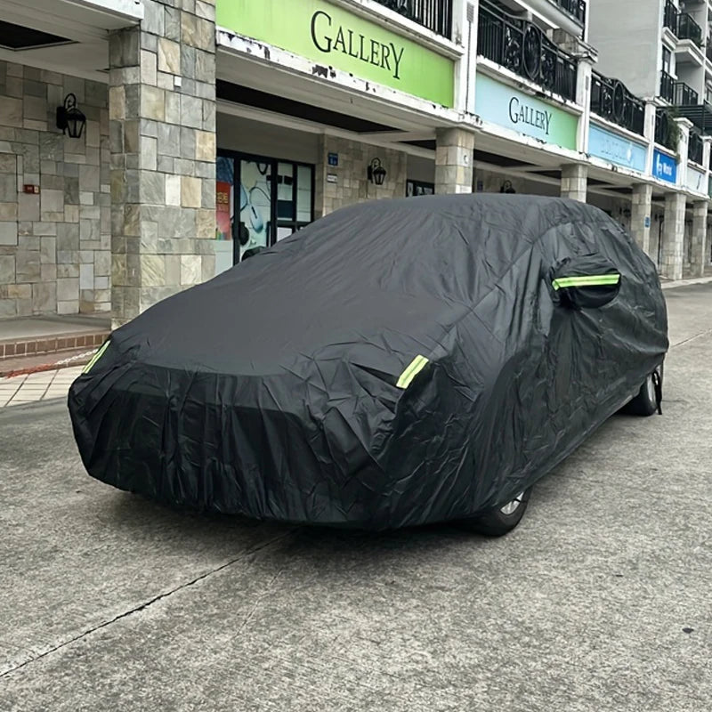 Car Cover Outdoor Protection Exterior Sun Snow UV Covers SUV Sedan Auto Sunshade Dustproof Waterproof Black Silver