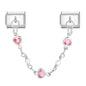 Tassel Chain Butterfly Flowers Star Moon Heart Zircon Italian Charm Links Fit 9mm Bracelet Stainless Steel DIY Jewelry Making