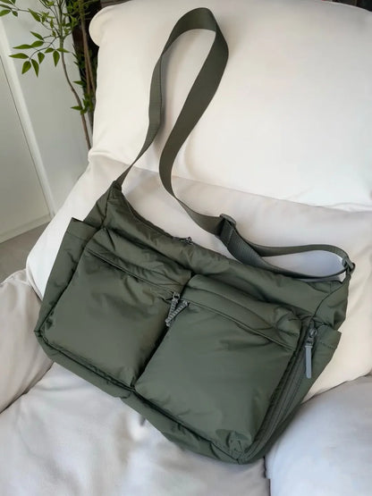 Casual Multi-pocket Messenger Bags for Women Fashion Nylon Shoulder Bag Ladies Large Handbags Female Travel Shopping Tote Purse