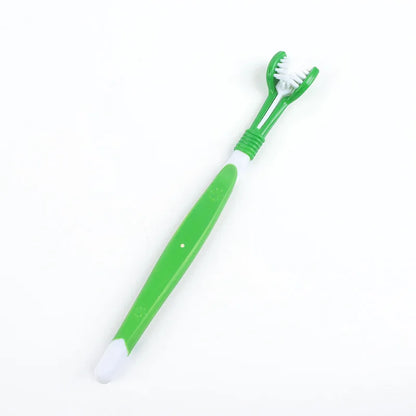 1Pc Pet Toothbrush Dog Cleaning Mouth Toothbrush Three Sided Multiangle Cleaning Tartar Teeth Health Care Tool Pet Supplies