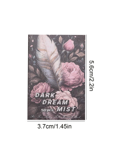 50 Sheets Per Book of Exquisite Illustration Materials Book, Various Themes Patterns, DIY Scrapbook Planner Decoration Supplies