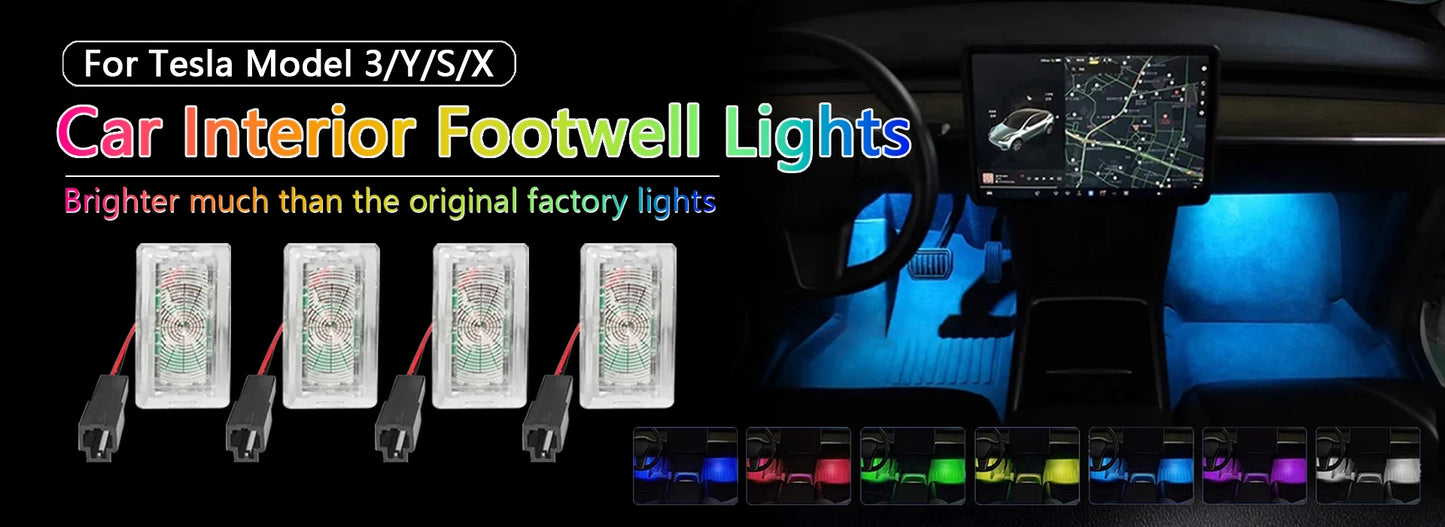 For Audi A1 8X A3 8V 8Y A4 B8 B9 A5 8T A6 C6 C7 C8 A7 A8 D3 D4 D5 Q2 Q3 8U F3 Q5 8R FY Q7 4L 4M RGB Footwell Lights HD Seat Lamp