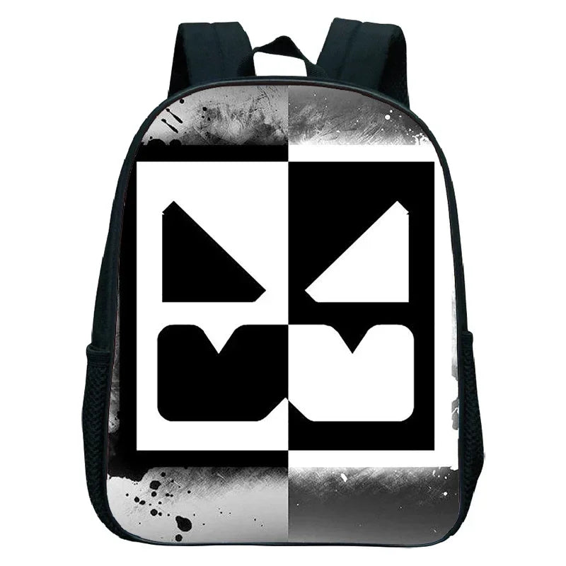 16 Inch Angry Geometry Dash Backpack Boys Girls Bookbag Cartoon Game Kids Kindergarten School Bags Toddler Childcare Backpack