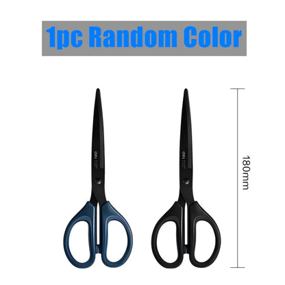 Deli Black Blade Scissors Stainless Steel Anti-Rust Shears Comfort Grip Office School Home Craft Cutting Stationery
