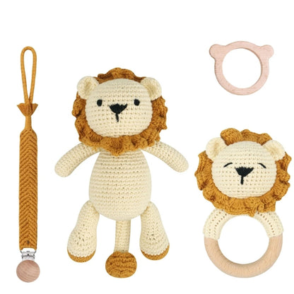 Baby Pacifier Clip Crochet Koalas Handbell Rattle Doll Teether Pacifier Chain Clips Set Dummy Chain Cartoon Teething Toy