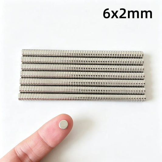 100 Piece 6x2mm Strong Round Magnets for Fridge, DIY, Building, Scientific, Craft, Education