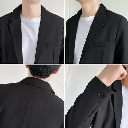 Men's Drapey Casual Suit Set Korean Style Loose Fit Spring Autumn Handsome Cool Trendy Light Mature Stylish Suit Jacket