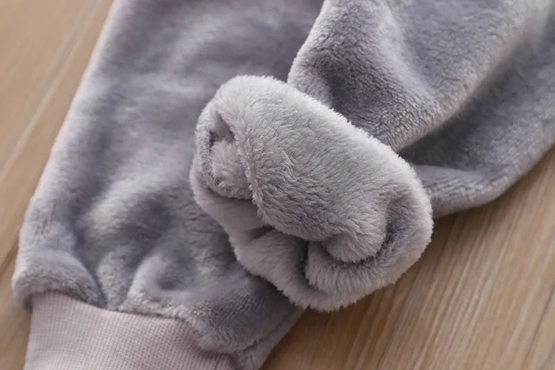 Baby Boy Winter Sets Plush Hooded Jacket 2pcs Children's Casual Outfit Suits Kids Arctic Velvet Tracksuit Toddler Girl Clothing
