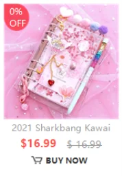 Sharkbang A7 Square Loose Leaf Diary Notebook Glitter Journals Agenda Planner PVC Binder Goo Card Book Gift Set Stationery