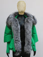 Oversized Winter Warm Real Fox Fur Collar Black Down Coat Women Puffer Outerwear Jackets 2024 Autumn Winter