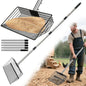 Portable Heavy-Duty 3-in-1 Chicken Manure Shovel with Adjustable Long Handle - Durable Metal Scoop for Easy Screening of Pine Shavings and Coop Cleaning, Coop Cleaning Tool | Adjustable Handle Shovel, Chicken Coop Supplies