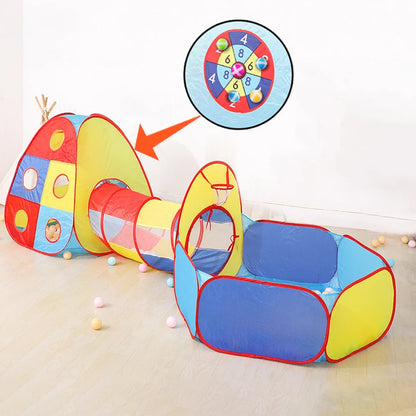 IMBABY Toys Tent Indoor Balls Pool 3 in1 Children's Tent Foldable Crawling Tunnel Outdoor Camping Tent Children's Room House