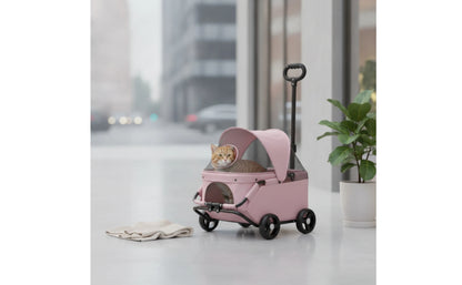 Pet Stroller with Telescopic Handle Folding Foldable Pet Stroller Sturdy Sturdy for Small Dogs, Outdoor Walks, Travel