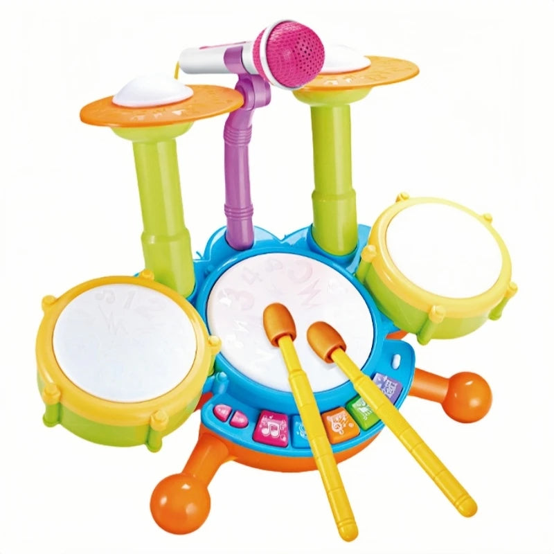 Kids Jazz Drum Set Toddlers Musical Instruments Baby Percussion Educational Learning Toys with Microphone Gifts for Boys Girls