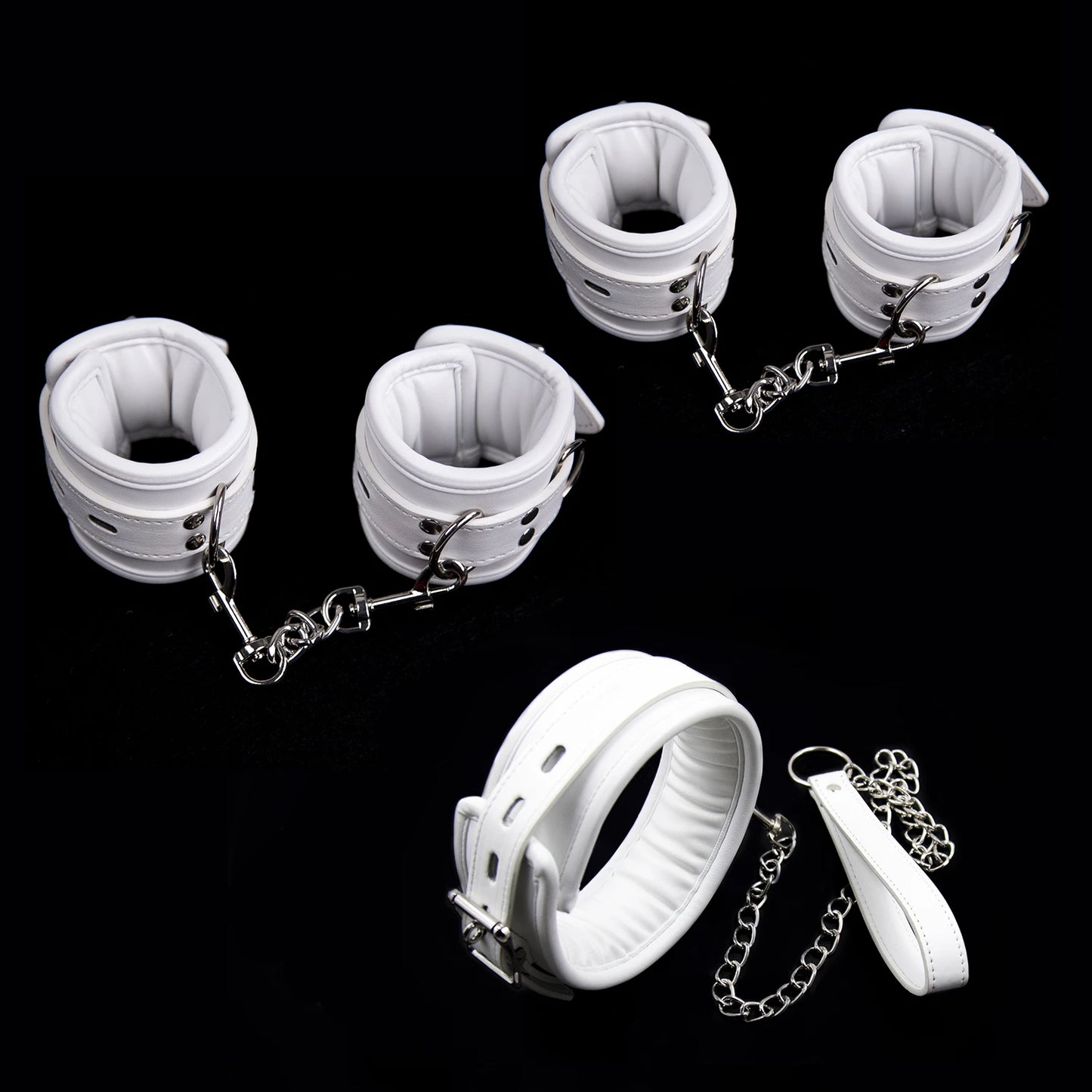 Puppy Play Soft and Comfortable Bondage Restraints Handcuffs Collar Wrist Ankle Cuffs for Fetish Erotic Adult Sex Games Couple