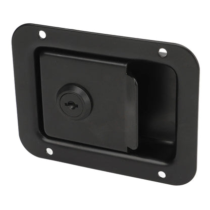 RV Toolbox Flush  Rugged Stylish  Reliable Trailer Paddle Door  Black  High Hardness for Campers