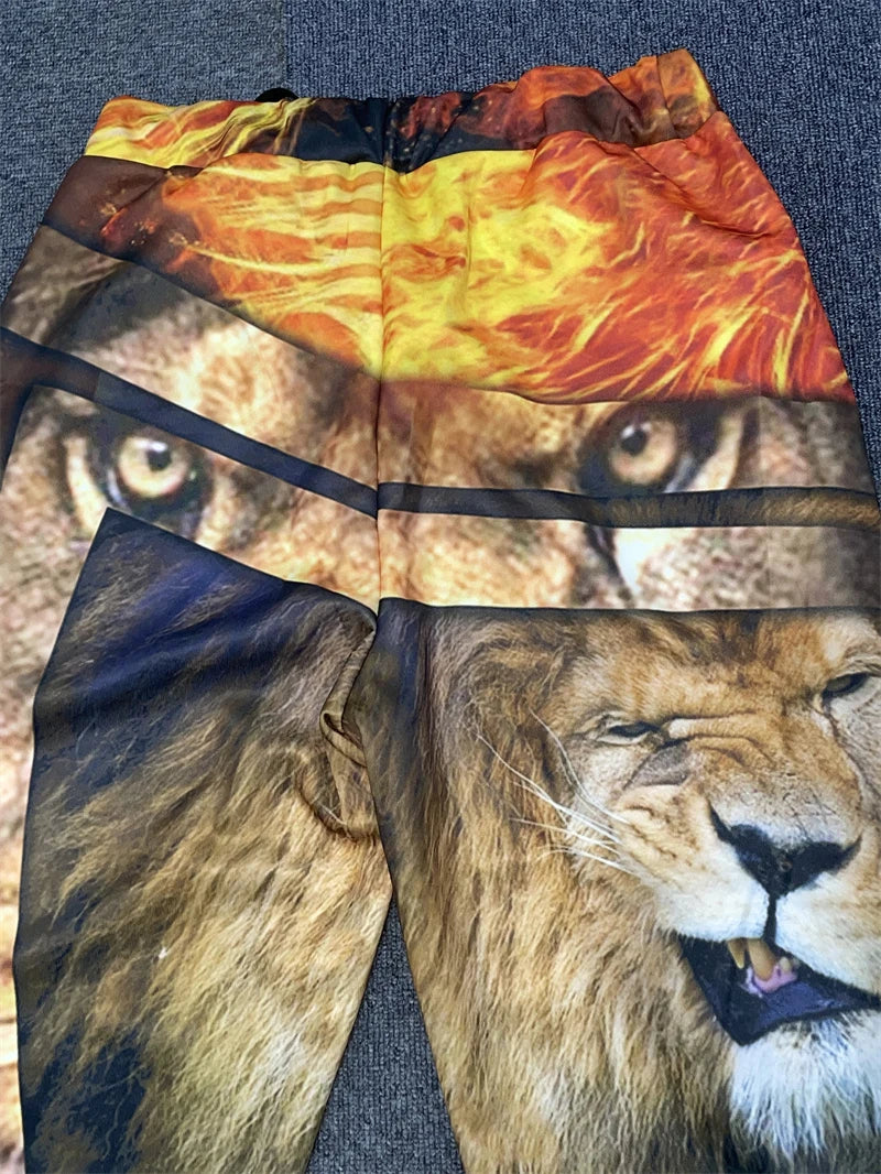 Spring and Autumn Men's Tracksuit 3D The Lion Print Zipper Hoodies Sweatshirts Pants Sets Casual Mens Clothing Women's Tracksuit