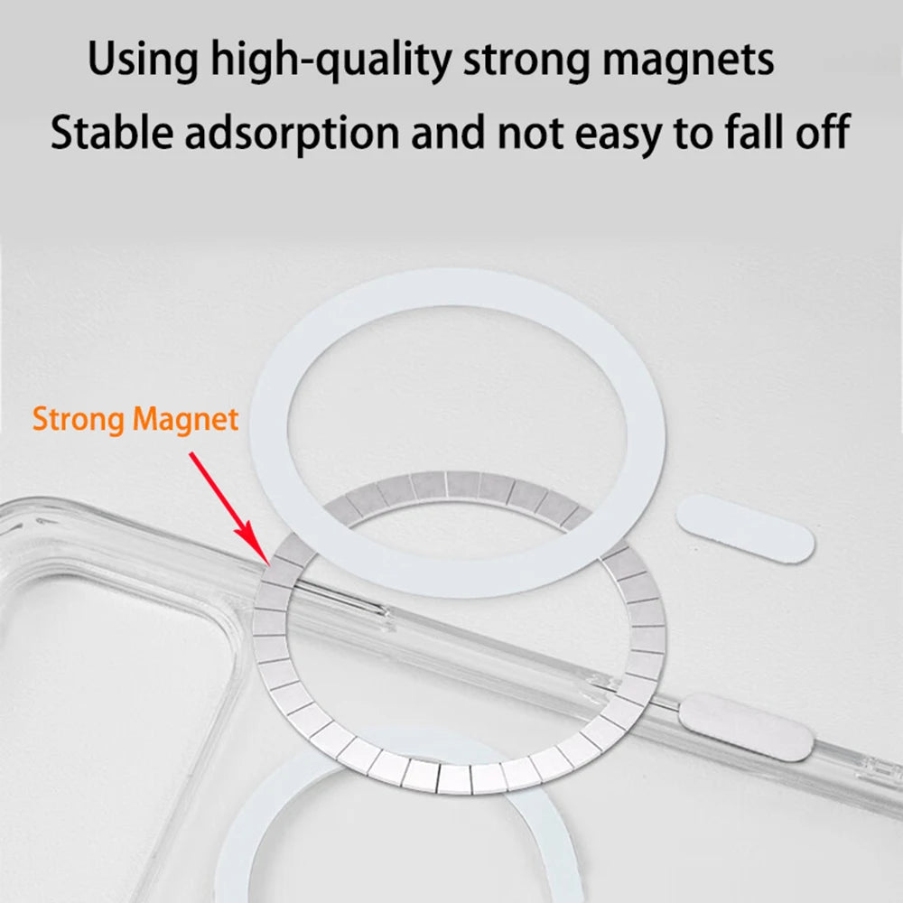Magnetic Phone Case For iPhone 17 16 15 14 13 12 11 Pro Max Plus for Magsafe Wireless Charging Transparent Shockproof Back Cover