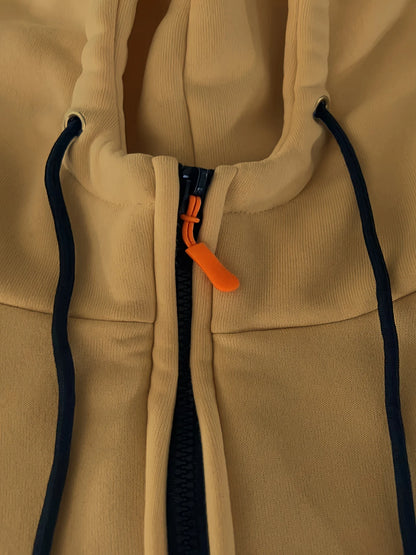 New Multi Pocket Zipper Fleece Dropped Shoulder Hooded Sweatshirt Men's Women's Plus Size Loose Pullover Fashion Sweatshirt
