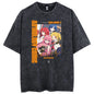 Men Oversized Printed Tshirts Bocchi Club Music Band Anime Bocchi The Rock Cotton Tops Creative Crew Neck Tees Washed TShirt