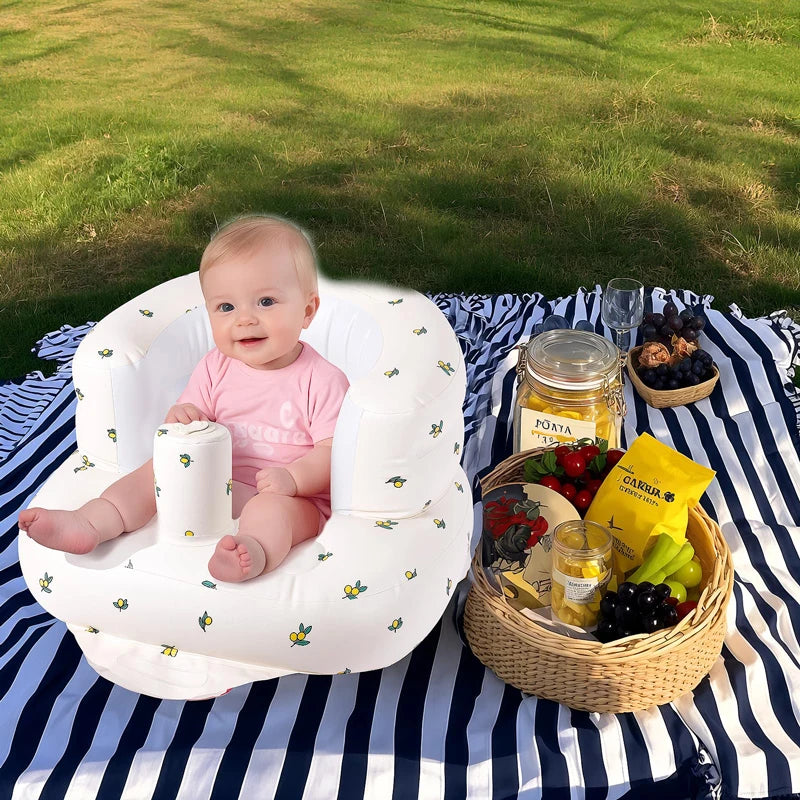 Children Inflatable Sofa,Inflatable Baby Sofa for Babies 3 Months & Up,Baby Seats for Infants, Blow Up with Built in Air Pump