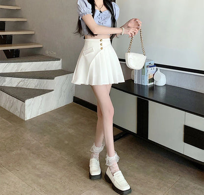 Black Pleat Skirts for Woman White High Waist Pleated Mini Clothes Short Kawaii Cute Women's Skirt Aesthetic Cheap Summer 2025 V