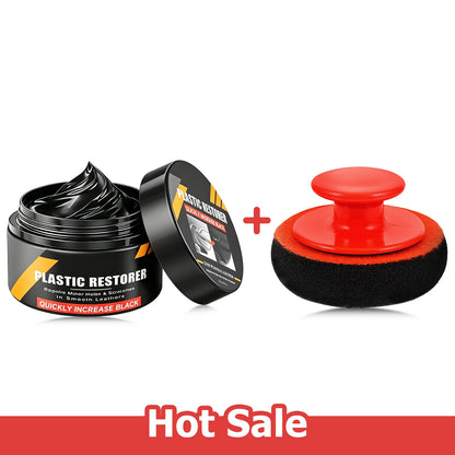Universal Car Plastic Care Cream for Interior Exterior, Remove Scratches & Aging, Polish Gloss Prevent Whitening Refinish Wax