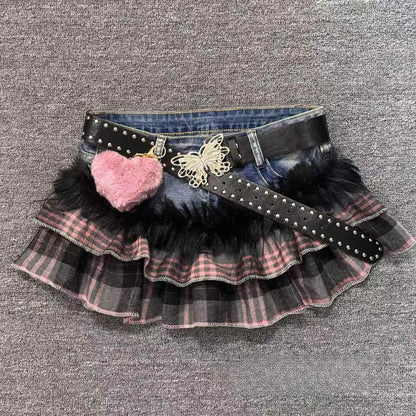 Casual American Vintage Mini Skirt For Women Y2K Subculture Punk Retro Style Sexy Slim Jean Skirts Party Outfits Teen Girls 2026
