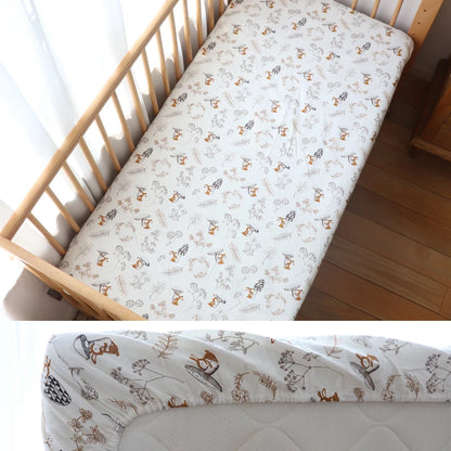 Baby Crib Fitted Sheet Newborns Bed Linen Children Cotton Cot Mattress Cover Protector For Toddler 130x70cm Allow Custom Size