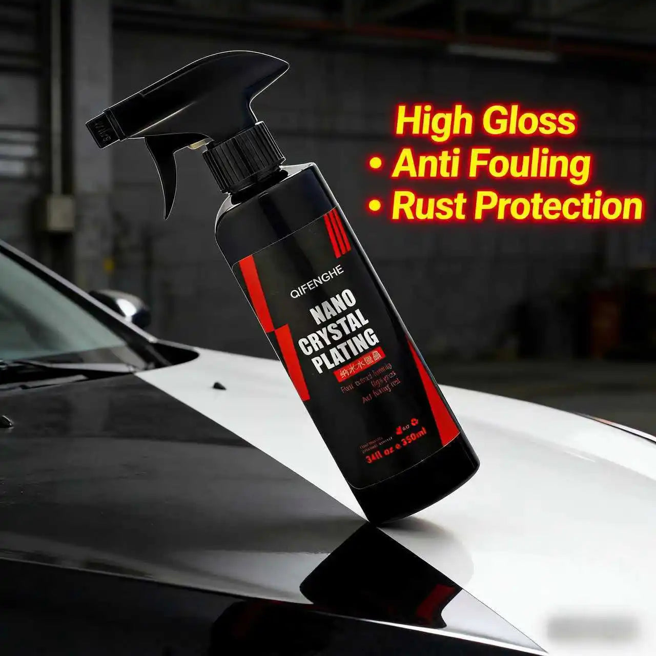 QIFENGHE Nano Crystal Plating – Ceramic Coating for Car Paint, Wheels & Glass, Ultra-Hydrophobic & Gloss Enhancement, Long-Lasti