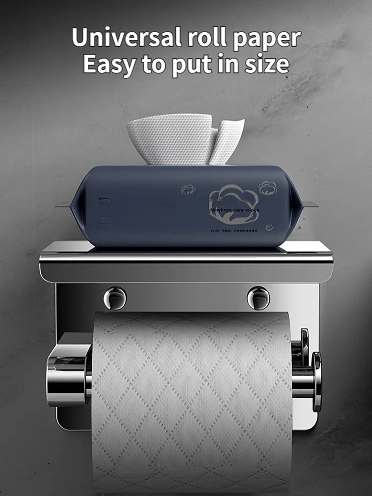 Stainless Steel Paper Towel Holder Without Punching Wall-Mounted Kitchen Roll Holder Toilet Paper Holder Bathroom Towel Rack