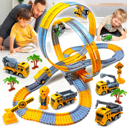 Space Track Toys Magic Climbing Electric Engineering Race Car Toy Bendable Flexible Race Track Cars Train Toy For Kid Gift
