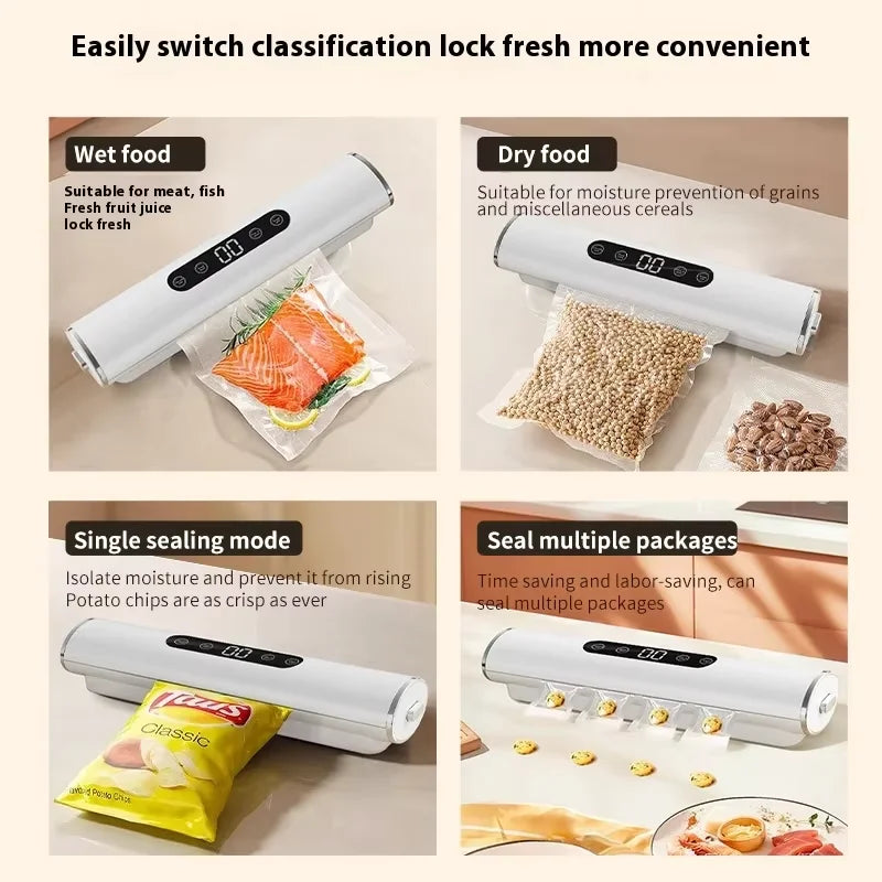 HOMEFISH Professional Vacuum Sealer for Food Vacuumor for Products Kitchen Sealing Machine Cuisine Packaging Plastic Bag Sealant