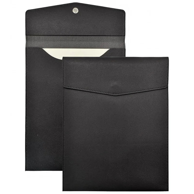 A4 Leather File Folder Simple Large Capacity Document Bag Fashion Briefcase Data Contract Bill File Bag Office Paper Organizer