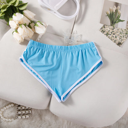 Sexy Running Elastic Sport Shorts Men's Summer Shorts Hot Pants Bar Nine Points Slim Fit Cotton Milk Silk Men's Fashion