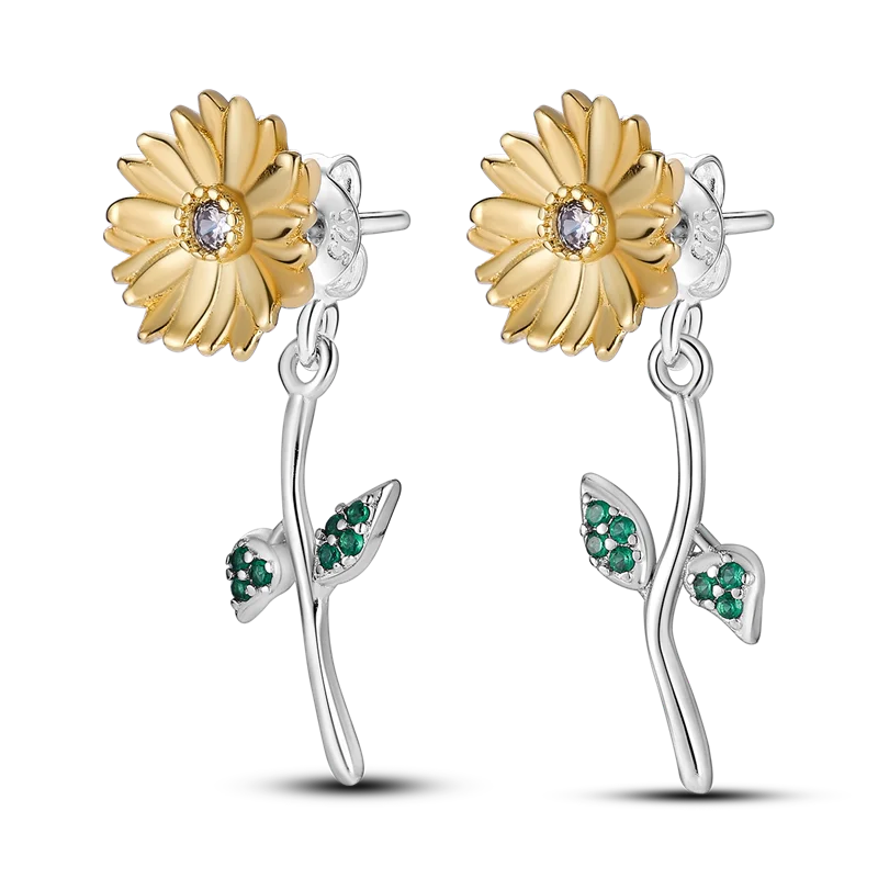 925 Sterling Silver Earrings Jewelry Hoop Flower Ear Studs Campanula Sparkling Pave Earring Wedding Gift For Women Anniversary