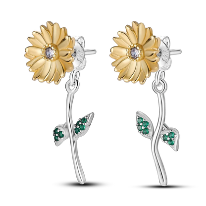 925 Sterling Silver Earrings Jewelry Hoop Flower Ear Studs Campanula Sparkling Pave Earring Wedding Gift For Women Anniversary