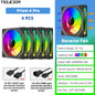 TEUCER Prism4 Pro ARGB Fan 120mm PC Case Fan Kit 4pin PWM CPU Cooling Fans 3pin 5v RGB 12cm Gaming Computer Fan