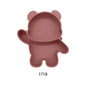 Baby Silicone Suction Cup Bowl Cute Bear Design Macaron Color 100% Food Grade Silicone BPA Free Double plate design for meals