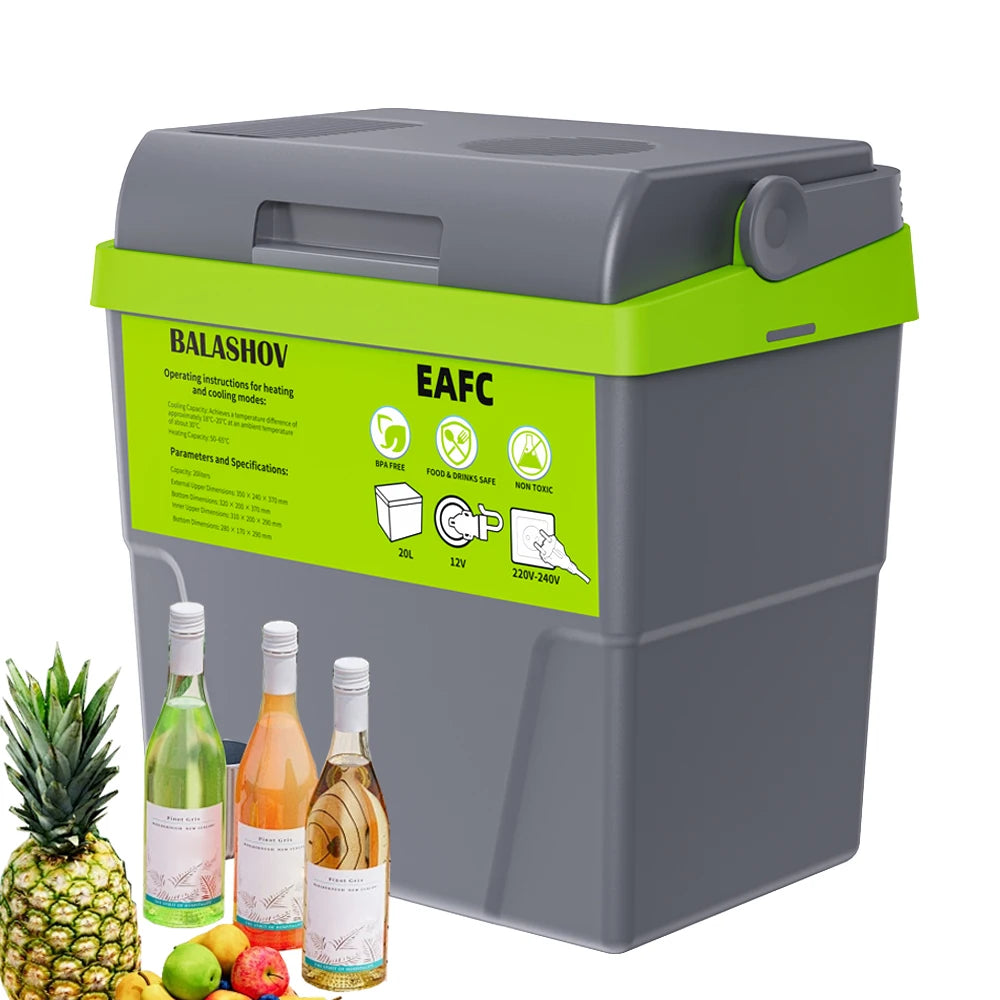 10L 20L Mini Refrigerator 12V/220V Fridge Freezer Portable Compressor Cooler and Heater Ice Box for Driving Camping Picnic