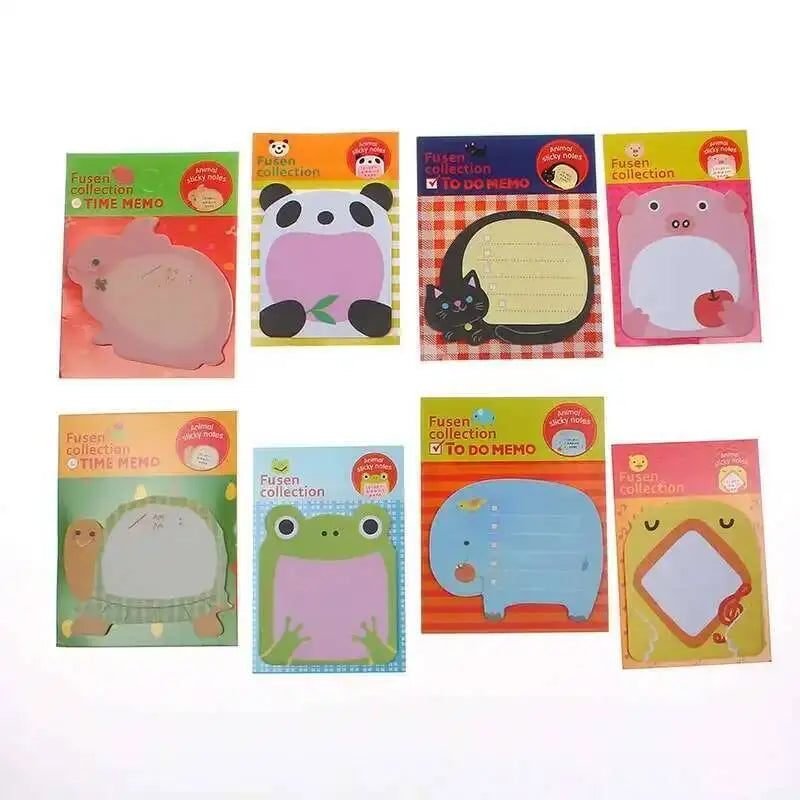 1 Pcs Sticker Cute Kawaii Animal Sticky Notes Notepad Memo Pads Office School Supply Stationery Panda Cat Hare Bookmark Post